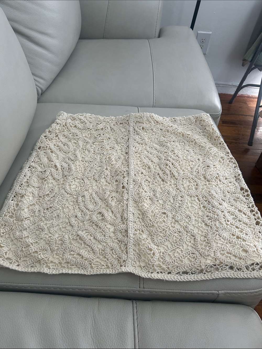 a new day Ivory Crochet Mini Skirt